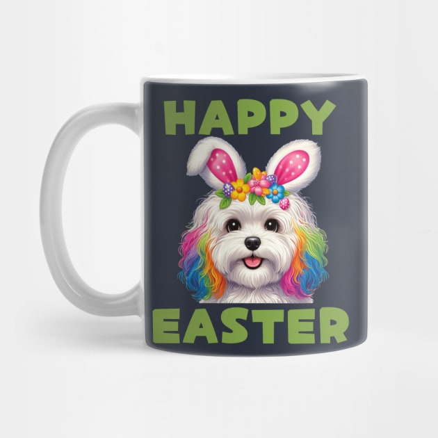 Maltipoo Easter Bunny by BukovskyART